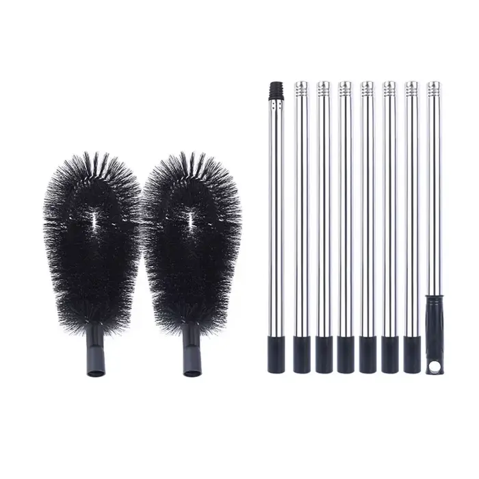 Nettoyeur de Gouttière de Toit, Outil de Brosse Rétractable, Extensible, Protection de Toiture, 2 Br