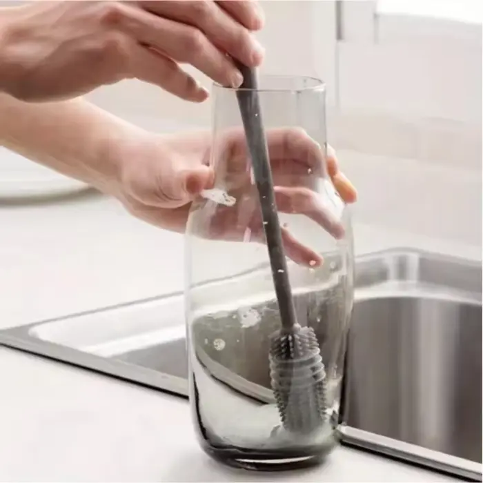 Brosse de nettoyage de verre de bouteille de boisson à Long manche de 28cm