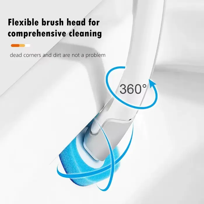 Brosse de toilette jetable avec liquide de nettoyage
