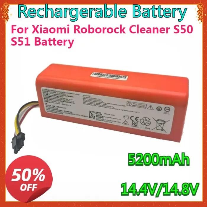 Nouveau haute qualité et grande capacité pour Xiaomi Roborock Cleaner S50 S51 nouveau 14.8V 5200mAh