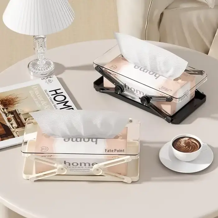 Accessoire domestique pratique : boîte à mouchoirs haute et à ressort pour un usage sur bureau
