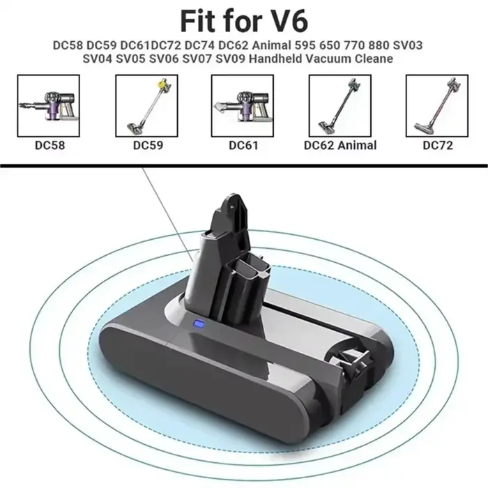 Batterie 21, 6 V 12800 mAh pour aspirateur Dyson V6