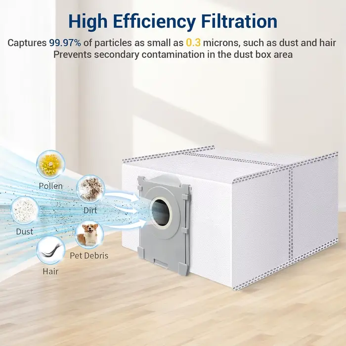 Sacs à Poussière pour Ecovacs Deebot T50/T50 PRO/T50 PRO OMNI/T50 MAX PRO OMNI/T30C PRO/T80 OMNI/X8 PRO OMNI/X9 PRO OMNI