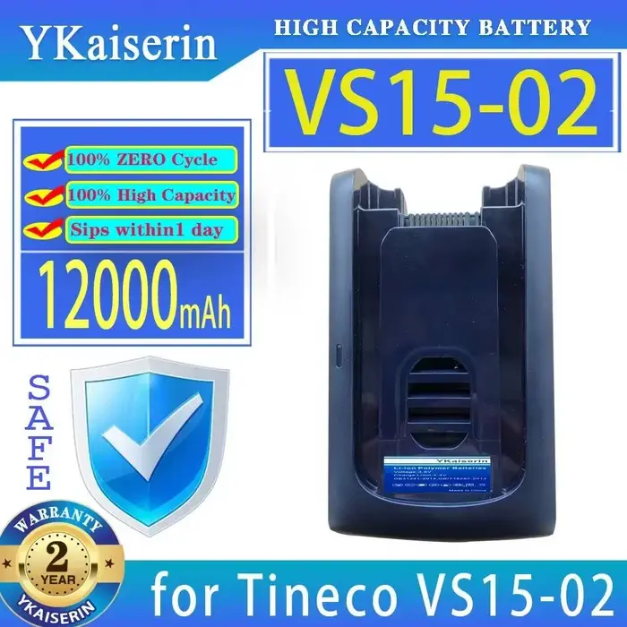 Batterie d'aspirateur écologique 12000mAh, longue durée, pour aspirateur Tineco VS15-02