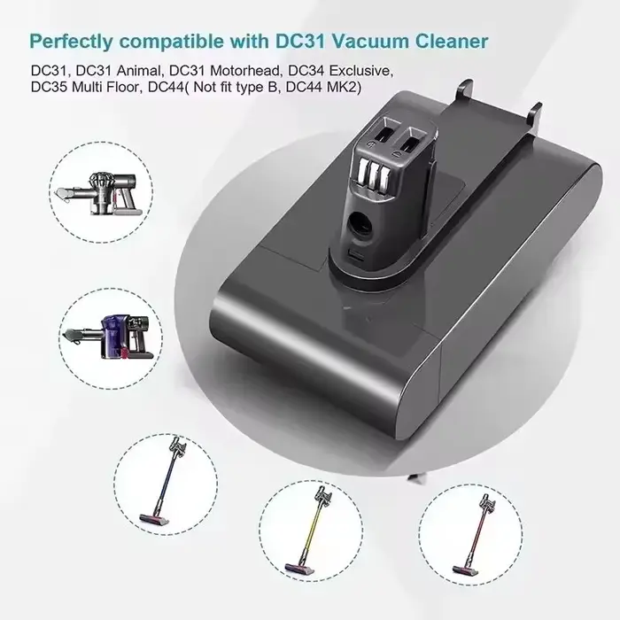 Nouvelle batterie Li-ion pour aspirateur (Type A) 22.2V 28000mAh pour Dyson DC35, DC45 DC31, DC34, DC44, DC31 Animal, DC35 Animal, 917083 -01