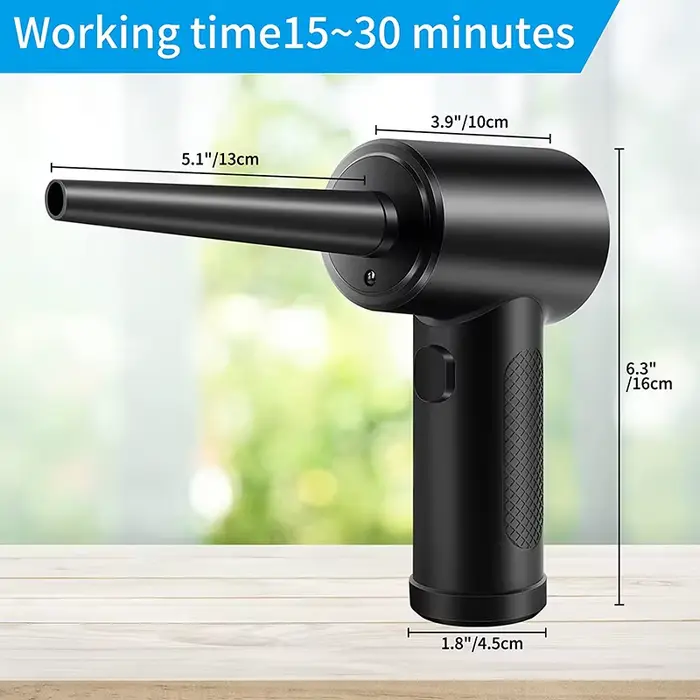 Souffleur d'air comprimé sans fil portable 51000 tr/min avec LED, nettoyeur électrique pour l'élimination de la poussière des claviers de PC et ordinateurs portables