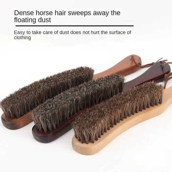 Brosse en crin de cheval en bois facile à utiliser