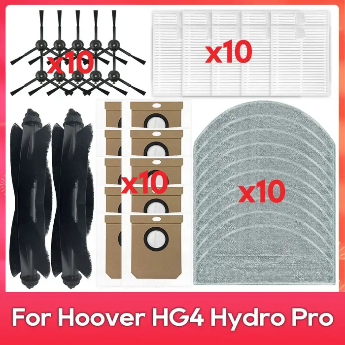 Compatible pour (Hoover HG4 Hydro Pro) pièces de rechange filtre brosse latérale principale vadrouille tissu sac à poussière accessoires consommables