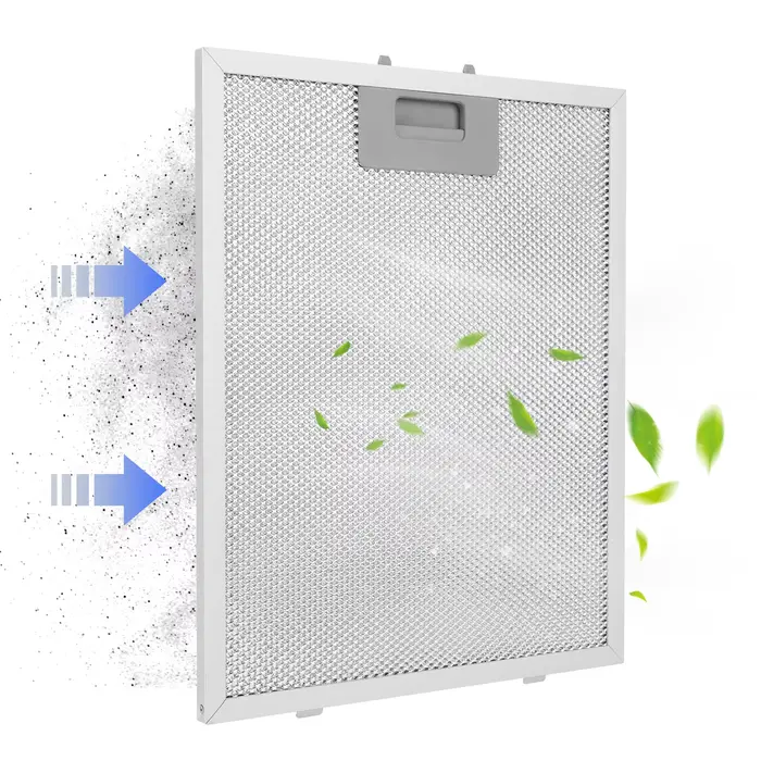 2 pièces Filtre à mailles métalliques en aluminium 320x260mm pour hotte de cuisine, filtre à graisse