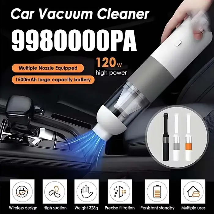 Aspirateur de voiture sans fil, puissance d'aspiration Super forte, petite aspiration et soufflage portables intégrés, 2026