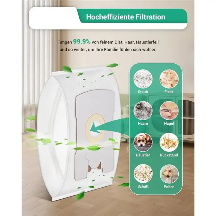 B59B, lot de 10 sacs pour aspirateur, compatibles avec les modèles Vorwerk Kobold VT265, VT270, VT300 et FP300, avec 2 filtres.