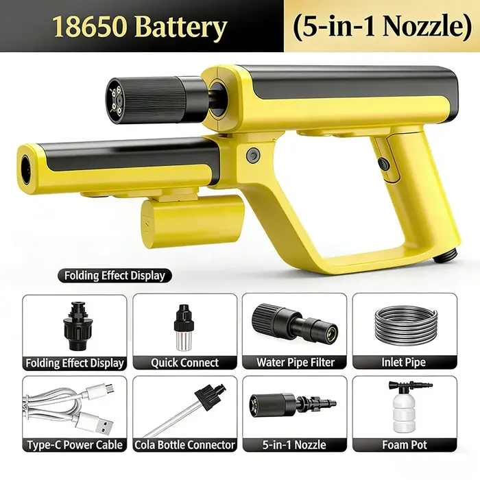 Nettoyeur de voiture sans fil haute pression, pistolet à eau pour lavage de voiture, outil de nettoy