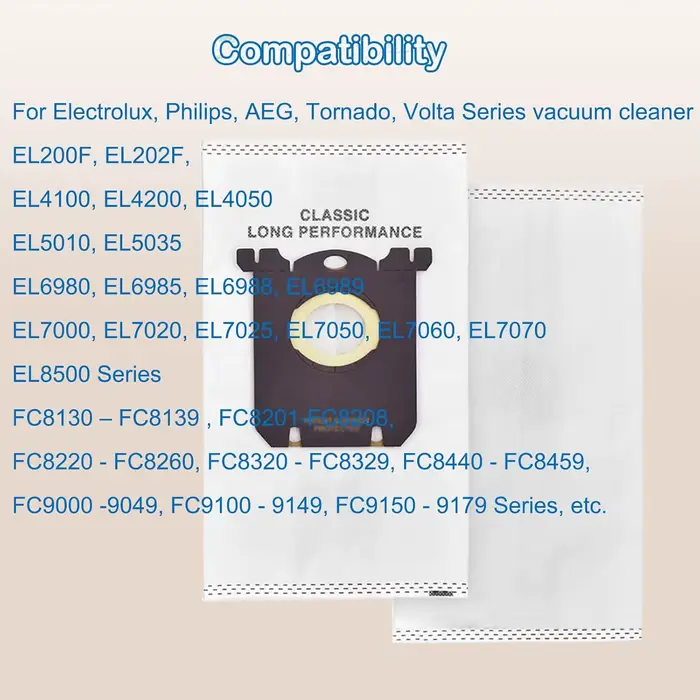 Sacs d'aspirateur pour Electrolux S-Bag