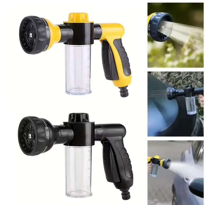 Pistolet à mousse haute pression 8 en 1 avec distributeur de savon pour lavage de voiture