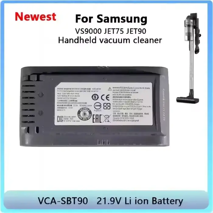100% batterie de balayeuse originale VCA-SBT90 pour Samsung Vs9000 Jet90 Jet75 Jet90E