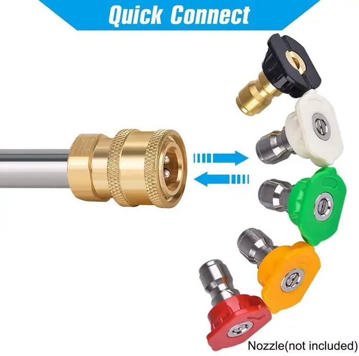 Lance télescopique haute pression pour nettoyeur, raccord rapide 1/4 pouce, lance en acier inoxydable de 17 pouces