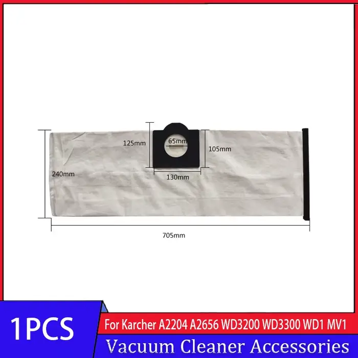 Sac filtre à poussière lavable, sac en tissu de collecte des déchets pour aspirateur Karcher NT20 WD