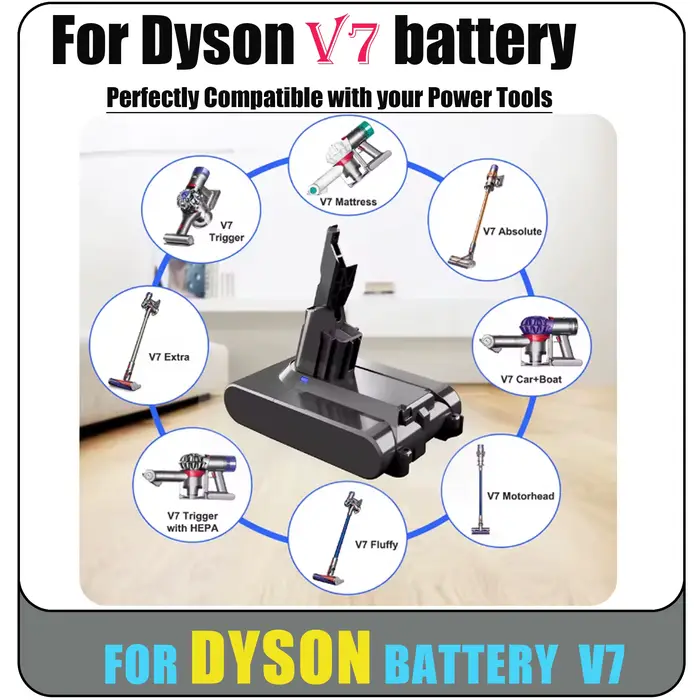 Batterie rechargeable Li-lon 21.6V 28000mAh pour aspirateur Dyson V7
