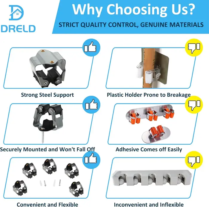 Supports de balai pour vadrouille
