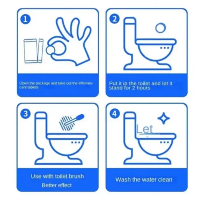 Tablettes effervescentes nettoyantes pour toilettes