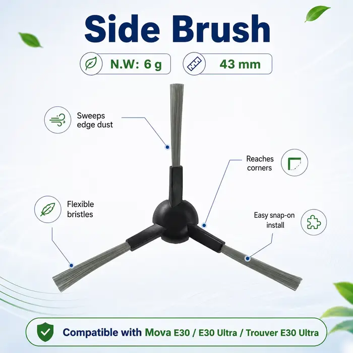 Pièces détachées pour aspirateur robot Dreame Mova E30/Mova E30 Ultra/Trouver E30 Ultra : brosse principale