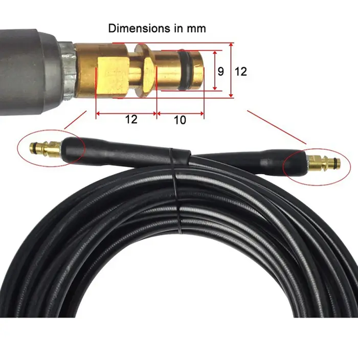 Connecteur de tuyau à ajustement rapide pour nettoyeur haute pression fiable, pour Karcher, matériau en Nylon de haute qualité, pression maximale 660bar/1000psi