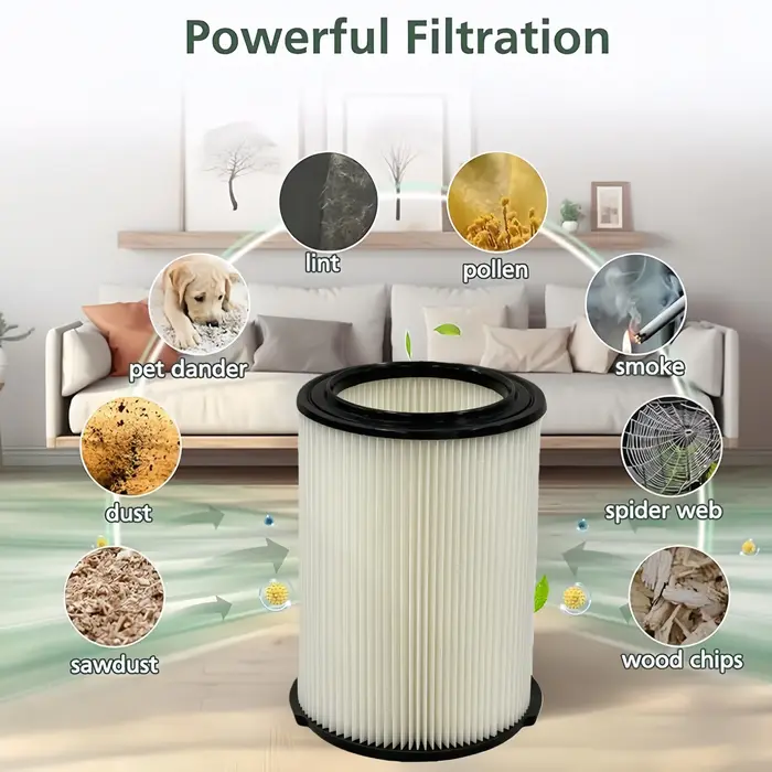 Filtre de remplacement pour aspirateur sec/humide VF4000, facile à installer, dépoussiérage à haute efficacité pour les modèles RIDGID de 5 à 20 gallons