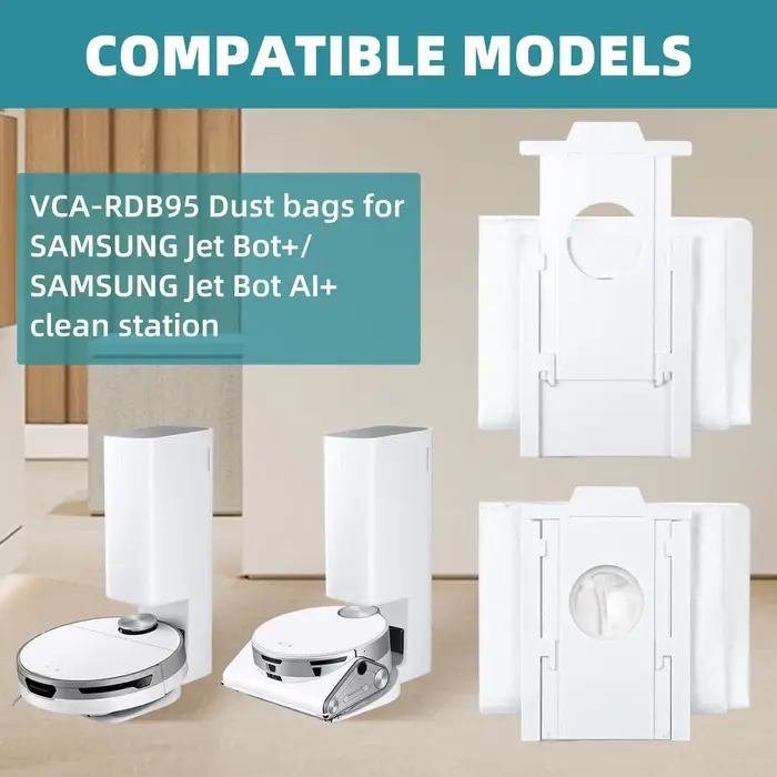 Sac à poussière pour Samsung Accessoires VCA-RDB95 Jet Bot + Jet Bot AI + Robot Aspirateur Sac sale Remplacement Pièces de sac d'aspirateur