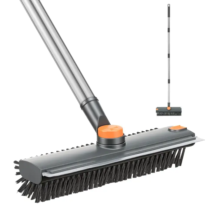 Brosse de nettoyage 3-en-1 avec long manche pour baignoire et interstices de sol