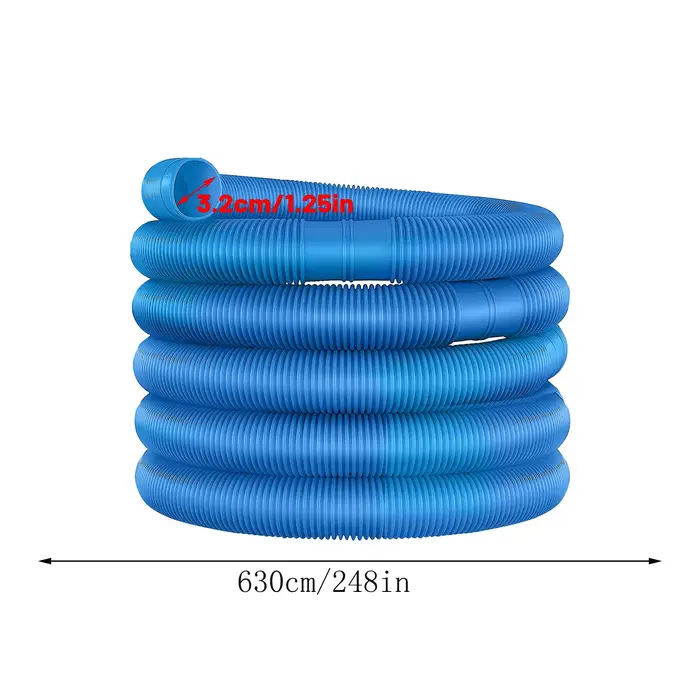 Tuyau flexible ondulé de remplacement pour piscine, 6,3 m, 32 mm, pour système de filtration de piscine
