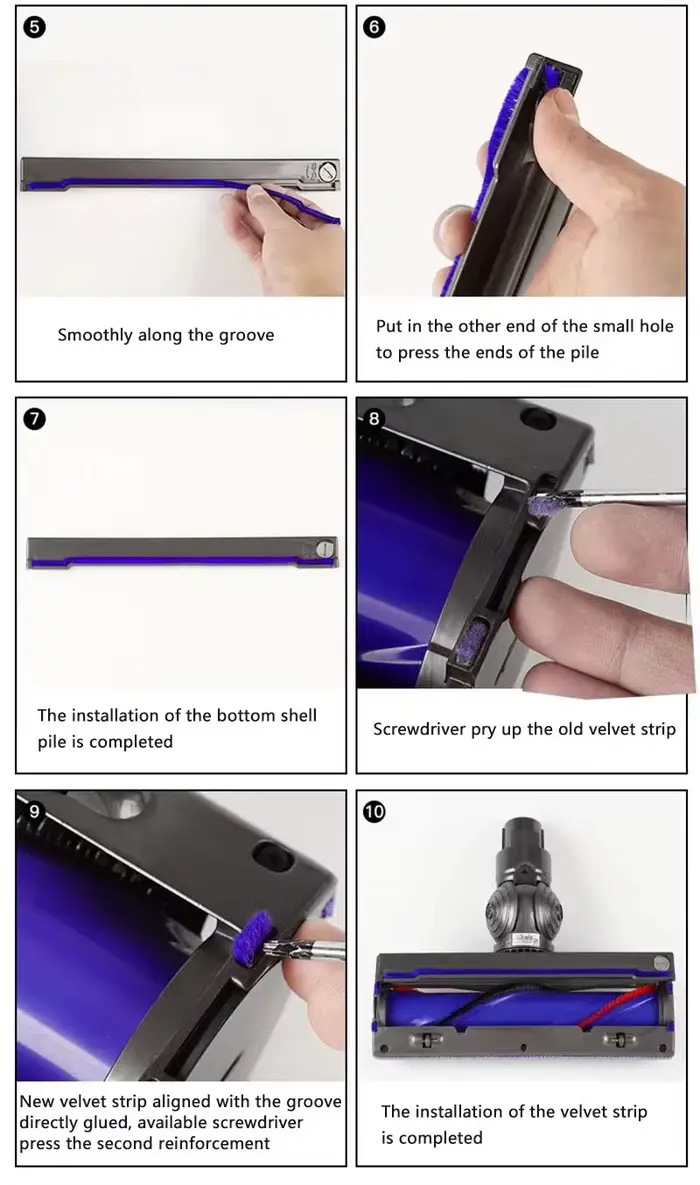 Pour Dyson V6 V7 V8 V10 V11 produits Robot aspirateur brosse de sol tuyau bandes de velours doux accessoires d'appareils ménagers