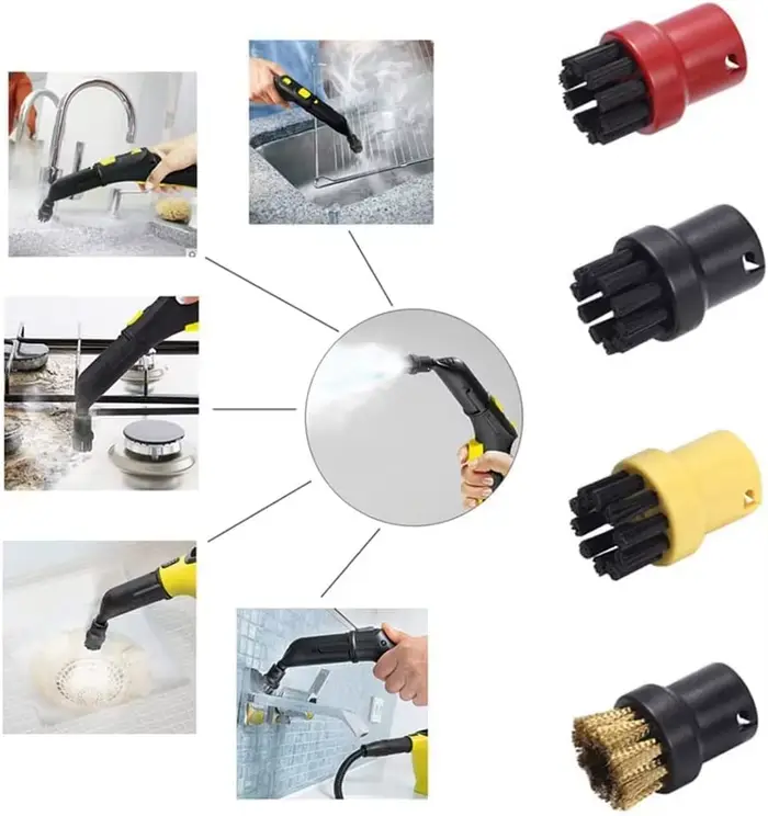 Brosses Rondes de Rechange pour Nettoyeur Vapeur Karcher SC1 SC2 SC3 SC4 SC5 SC7