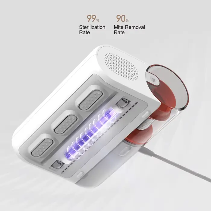 Aspirateur anti-acariens MIJIA 2, pour le nettoyage des lits et des couettes à la maison, stérilisation UV, aspirateurs 12000PA, version CN avec adaptateur
