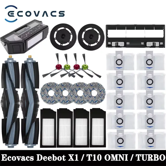 Ecovacs Deebot X1/ T10 OMNI/TORBO accessoires Robot aspirateur pièces vadrouille sac à poussière filtre Hepa brosse latérale principale poubelle