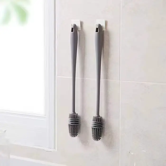 Brosse de nettoyage de bouteilles de lait en Silicone, brosse de nettoyage de bouteilles d'eau à Lon