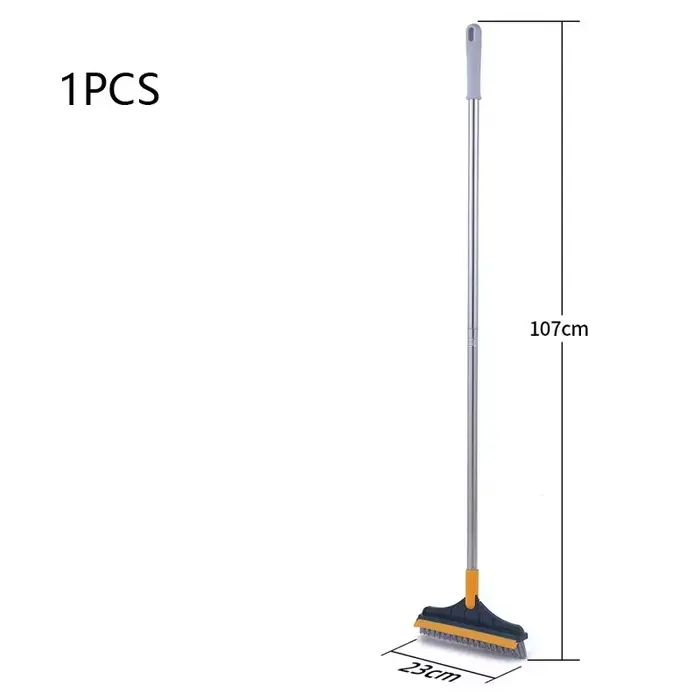 Brosse rotative 2 en 1 pour le nettoyage des crevettes de sol, manche Long, balai à poils rigides, p