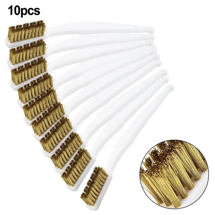 Brosse métallique en laiton 10 pièces efficace pour le nettoyage des métaux industriels, outil prati