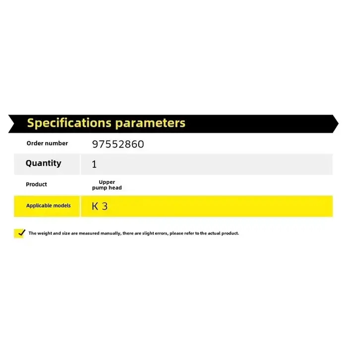 Tête de pompe pour nettoyeur haute pression Karcher K3