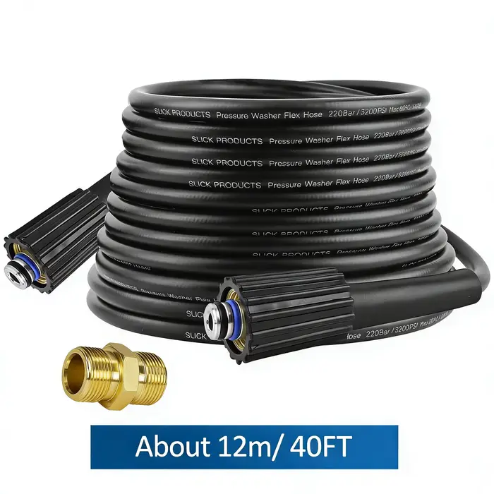 Tuyau de nettoyeur haute pression tuyau Super Flexible 12M, tuyau d'extension 220Bar, tuyau de rempl