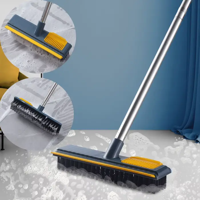 Brosse à récurer 2 en 1 à manche long pour livres de douche