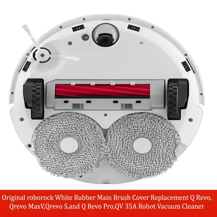 Couverture de brosse principale en caoutchouc blanc de remplacement pour aspirateur robot Roborock Q Revo