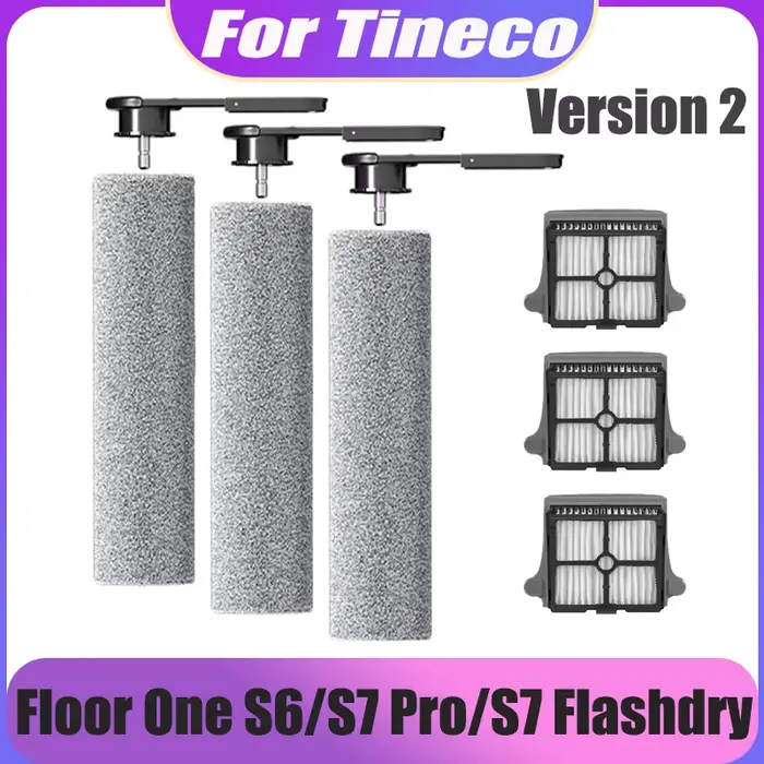 Kits de brosses détachables et de filtres HEPA pour aspirateur Tineco Floor One S6 Pro/S7 Pro Version 2 S7 Flashdry