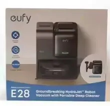 Offre Eufy_Robot Vacuum E28, aspirateur robot portable pour le nettoyage en profondeur des tapis, sy
