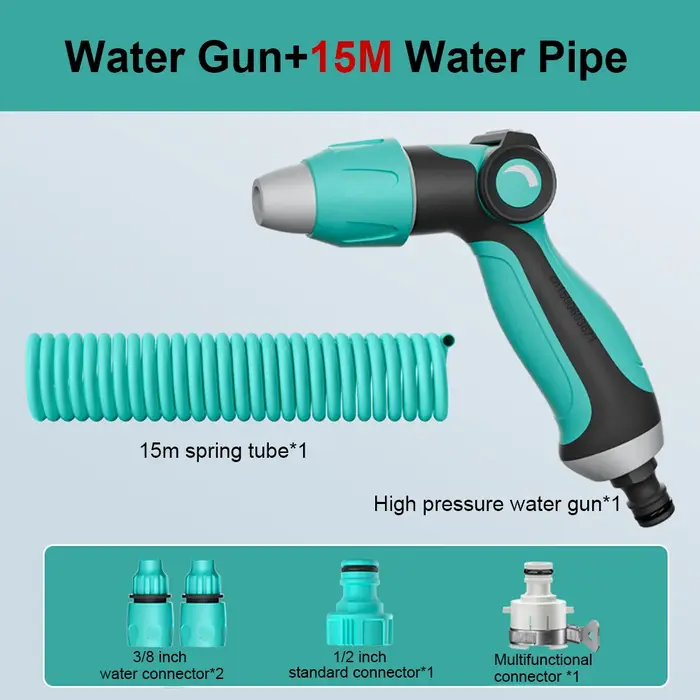 Pistolet de lavage de voiture haute pression avec tuyau télescopique de 15 à 20 mètres, nettoyeur haute pression, outil de lavage de voiture