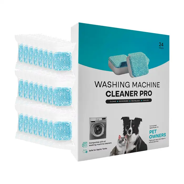 Tablettes nettoyantes pour lave-linge, 24 pièces, nettoyant pour lave-linge, tablettes de nettoyage 