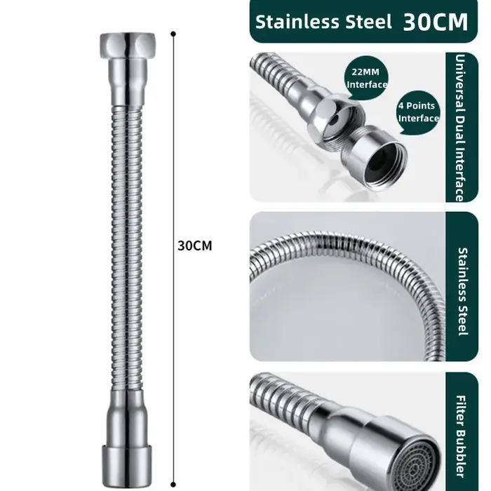 Acier inoxydable 360 ° Extension de robinet universelle