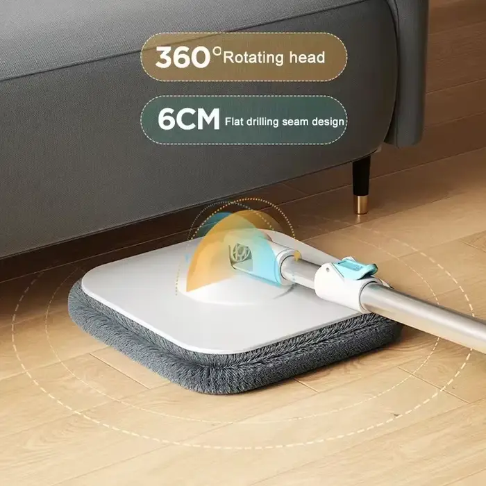 Serpillères avec seau séparant l'eau sale de l'eau propre, rotation à 360 °, sans lavage des mains,