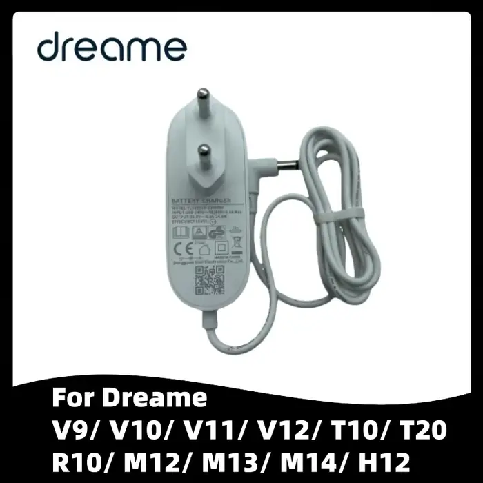 Chargeur d'origine avec prise EU pour aspirateur Dreame V9/ V10/ V11/ V12/ T10/ T20/ R10/ M12/ M13/ M14/ H12