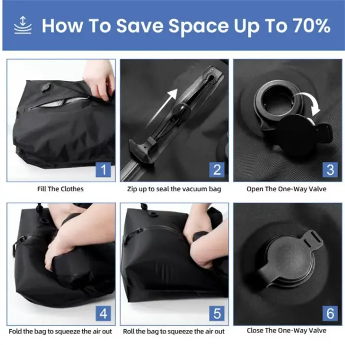 Sacs sous vide réutilisables pour voyage