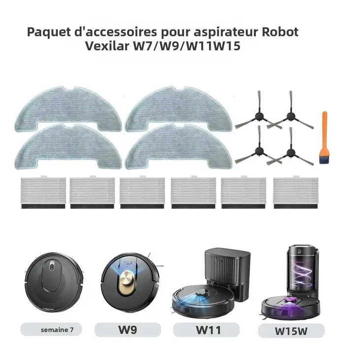 Pièces de rechange pour aspirateur Robot Vexilar W7/W9/W11/15